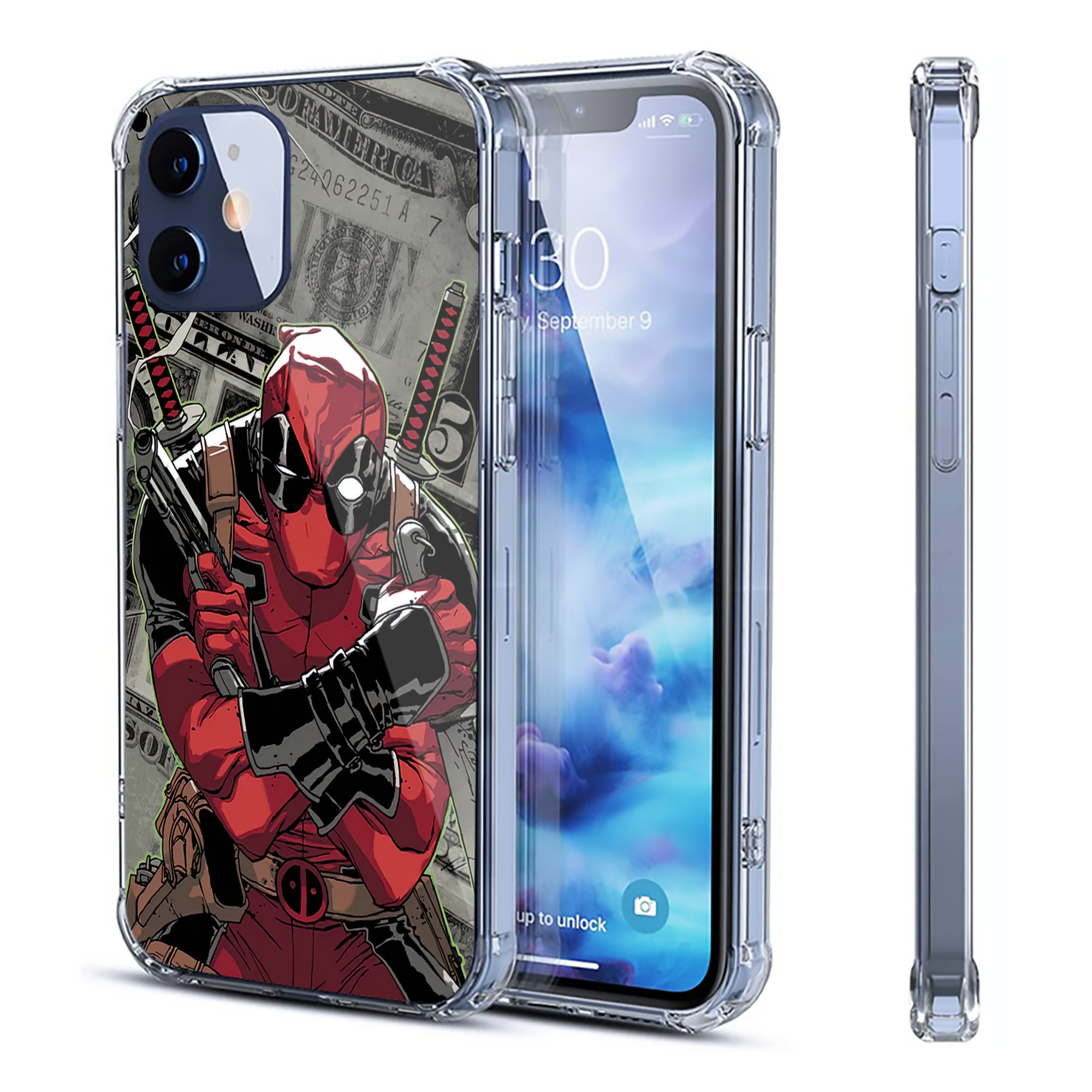 （画像用） Deadpool デッドプール 【iPhone 12シリーズ対応】透明スマホケース（クリアソフトケース）